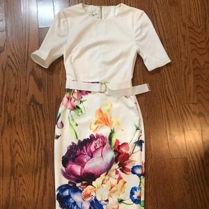 White/ Floral Ted Baker Dress